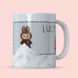 Back view of Labubu mug with “Only cool people love Labubu – like me!” text.