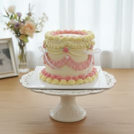 Pink Vintage Piped Cake