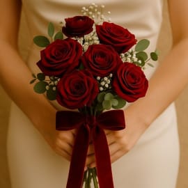 All Red Roses Bridal Bouquet