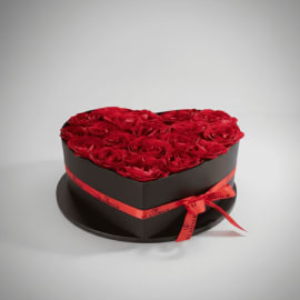Red Roses Heart Box