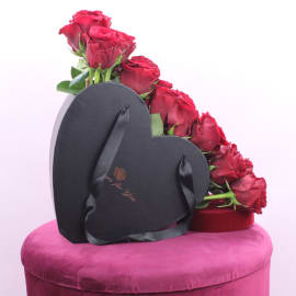 Beloved Red Roses Heart Box