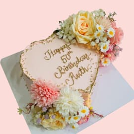 Floral Heart Cake