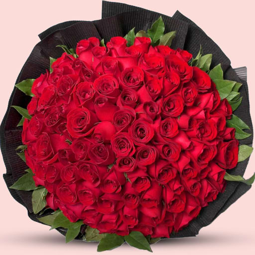 100 Red Roses Bouquet