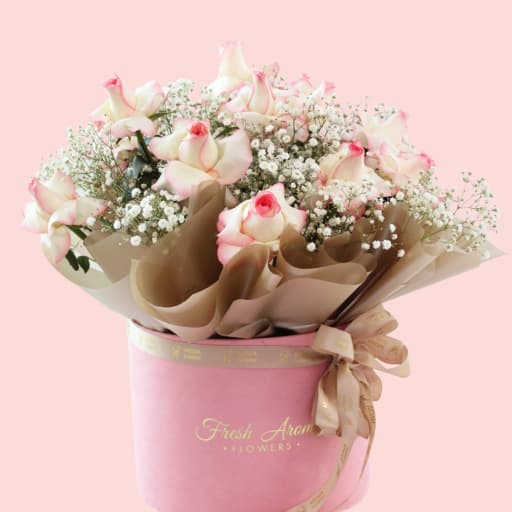 Pink Velvet Flowers Box
