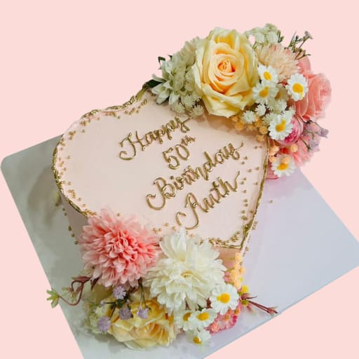 Floral Heart Cake