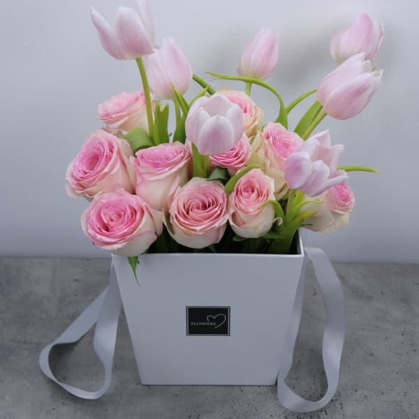 Enchanting Pinkish Floral Basket