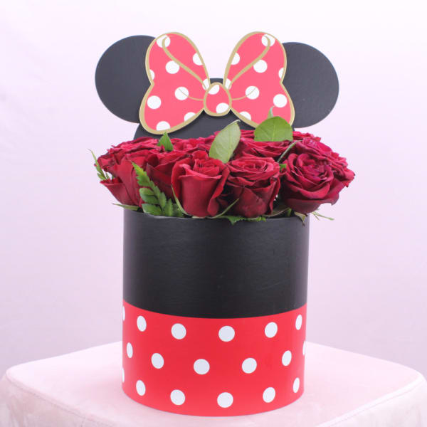 Red Roses in Mickey Mouse Box 