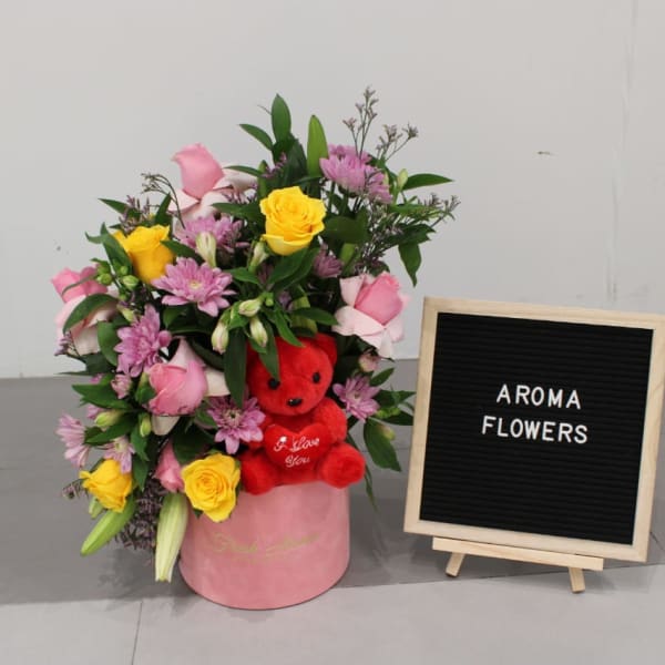 A colorful and cheerful bouquet perfect for expressing love,