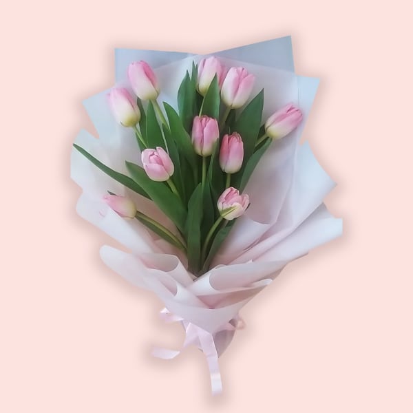 10 Pink Tulip Bouquet
