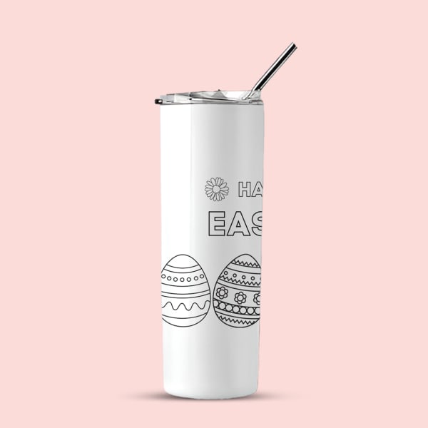 Close-up of Easter bunny and train tumbler