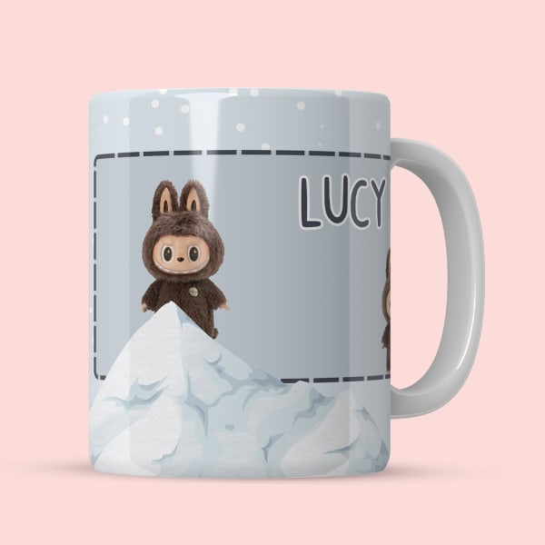 Back view of Labubu mug with “Only cool people love Labubu – like me!” text.
