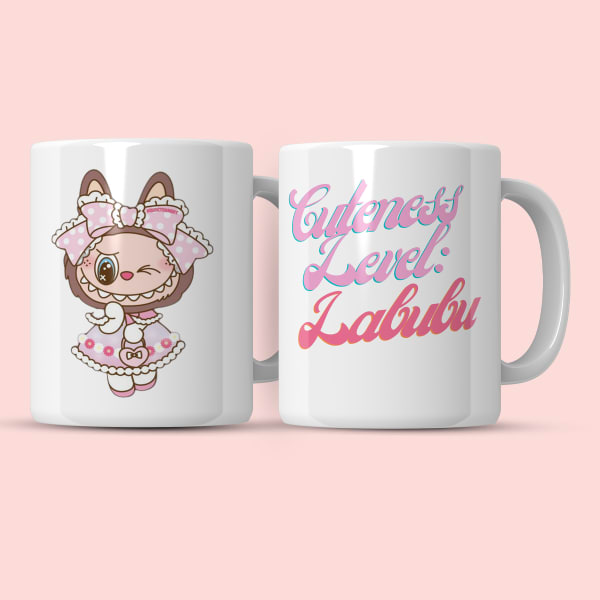 Adorable cartoon character on a ceramic mug