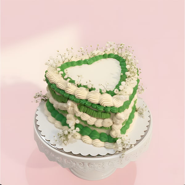 vintage heart cake