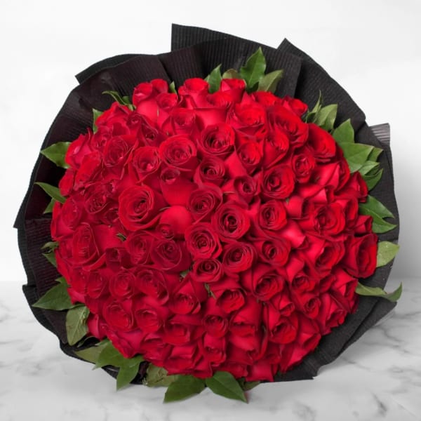 100 Red Roses Bouquet