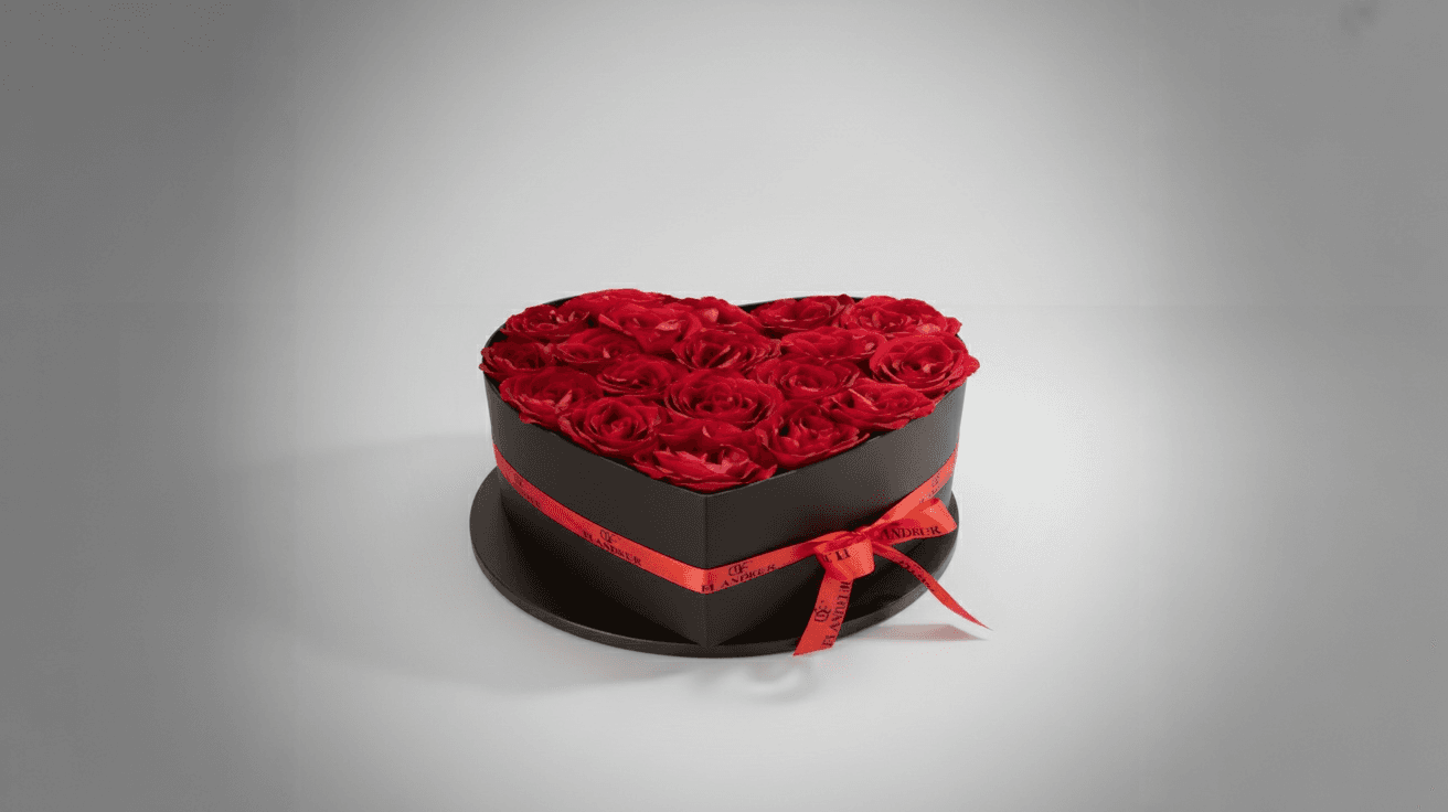 Red Roses Heart Box
