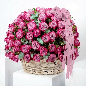200 Purple Roses Basket