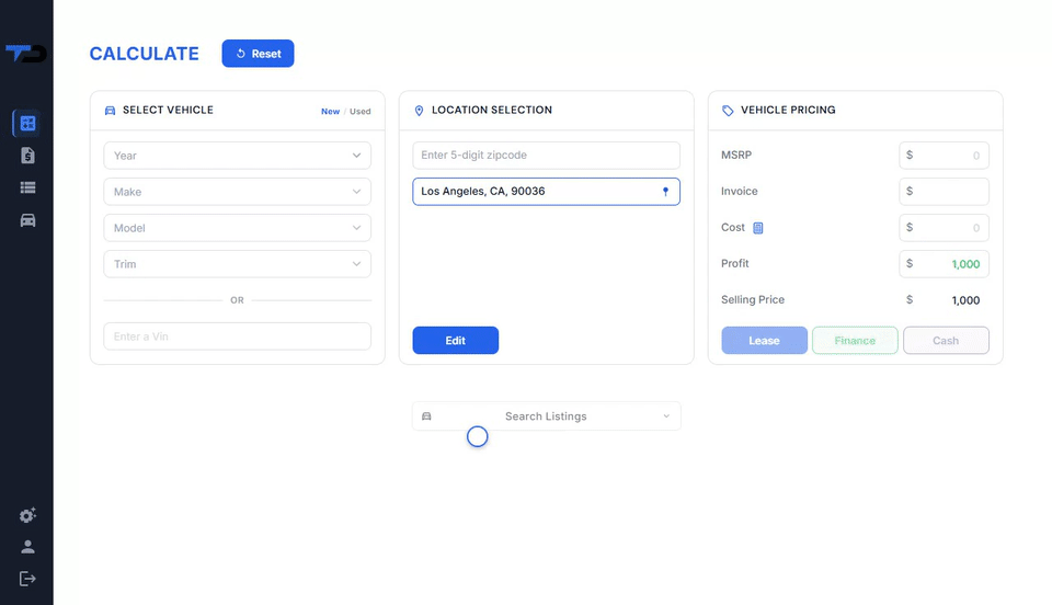 The TrueDesking calculator pulling quotes for every lender and term