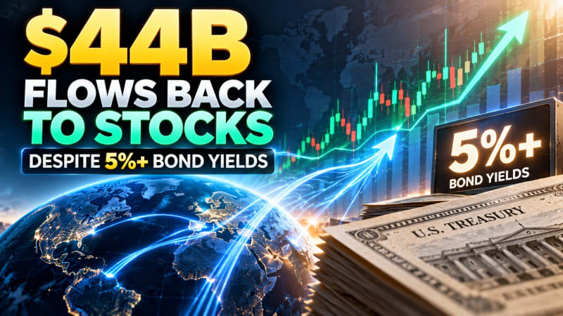 Investors Pour $44 Billion Into Stocks Despite 5% Bond Yields