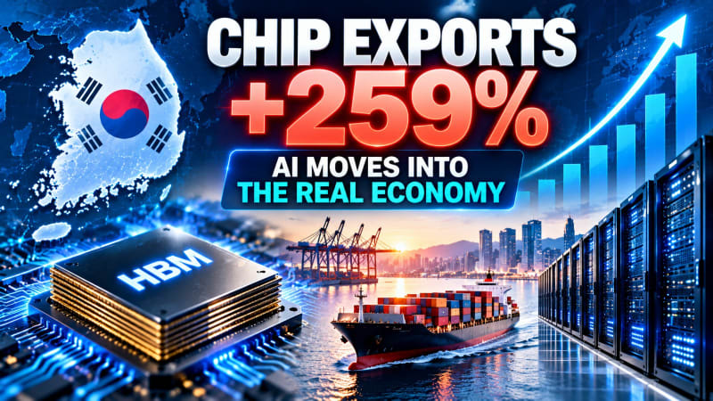 South Korea Chip Exports Surge 259% as AI Demand Hits the Real Economy
