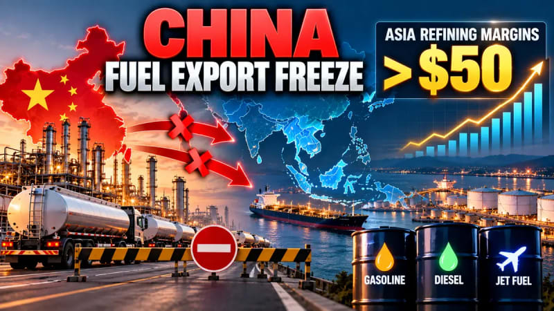 China’s Fuel Export Squeeze: Could Asia’s $50 Refining Margins Become the Next Inflation Shock?