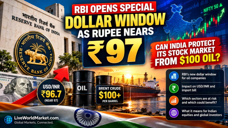 RBI Dollar Window: Can Rupee Near ₹97 Survive $100 Oil?