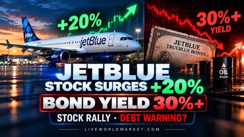 JetBlue Stock Surges 20%, Bond Yield Tops 30%: Warning?