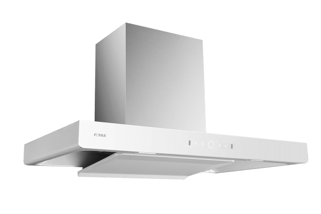 EMG9008-CW 90cm White Glass Range Hood(with Decoration Cover)