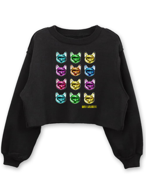 Black Cropped Sweatshirt