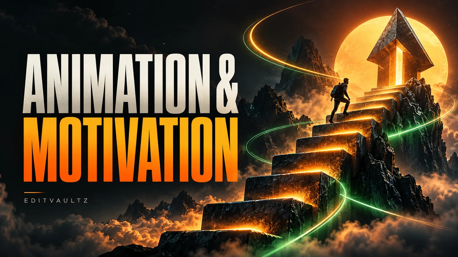 Original EditVaultz illustrated cover for Animation & Motivation Reels; not a file preview