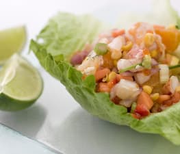 Ceviche med fisk och skaldjur