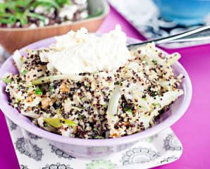 Quinoa med halloumi och pepparrotskräm