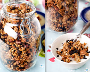 Granola - müsli med nötter och russin