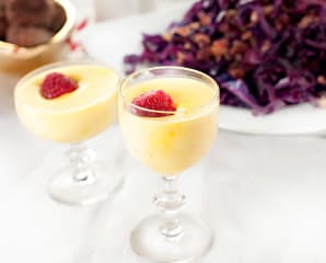 Saffran och citronpannacotta