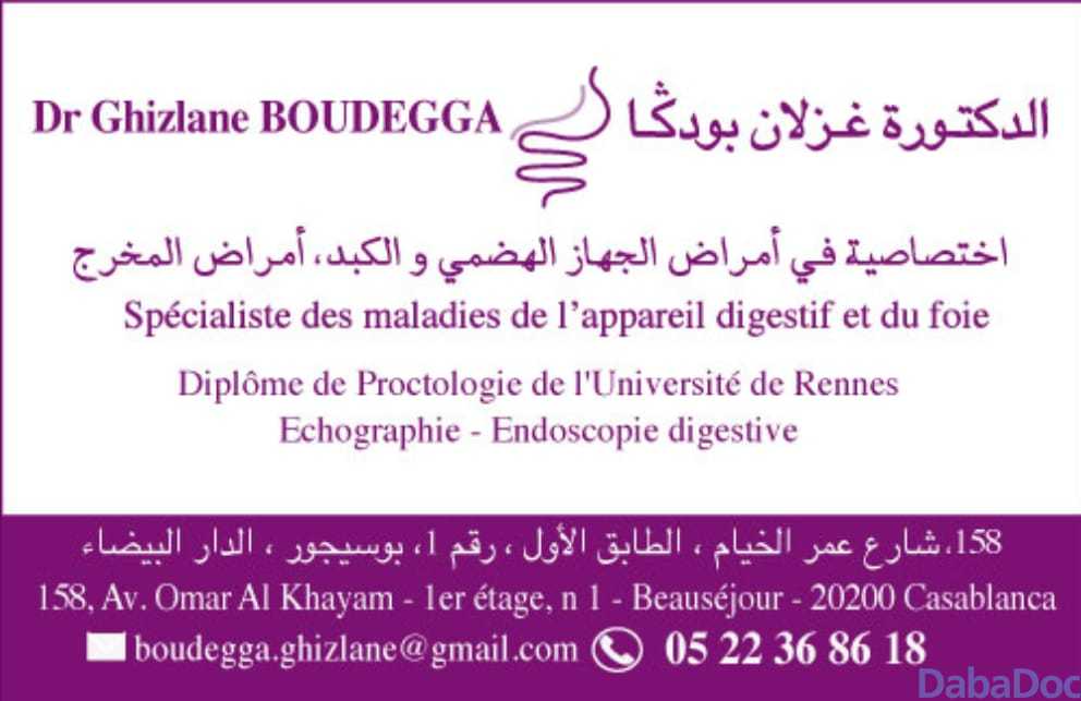 Dr Ghizlane Boudegga, Gastroentérologue à Casablanca DabaDoc MA