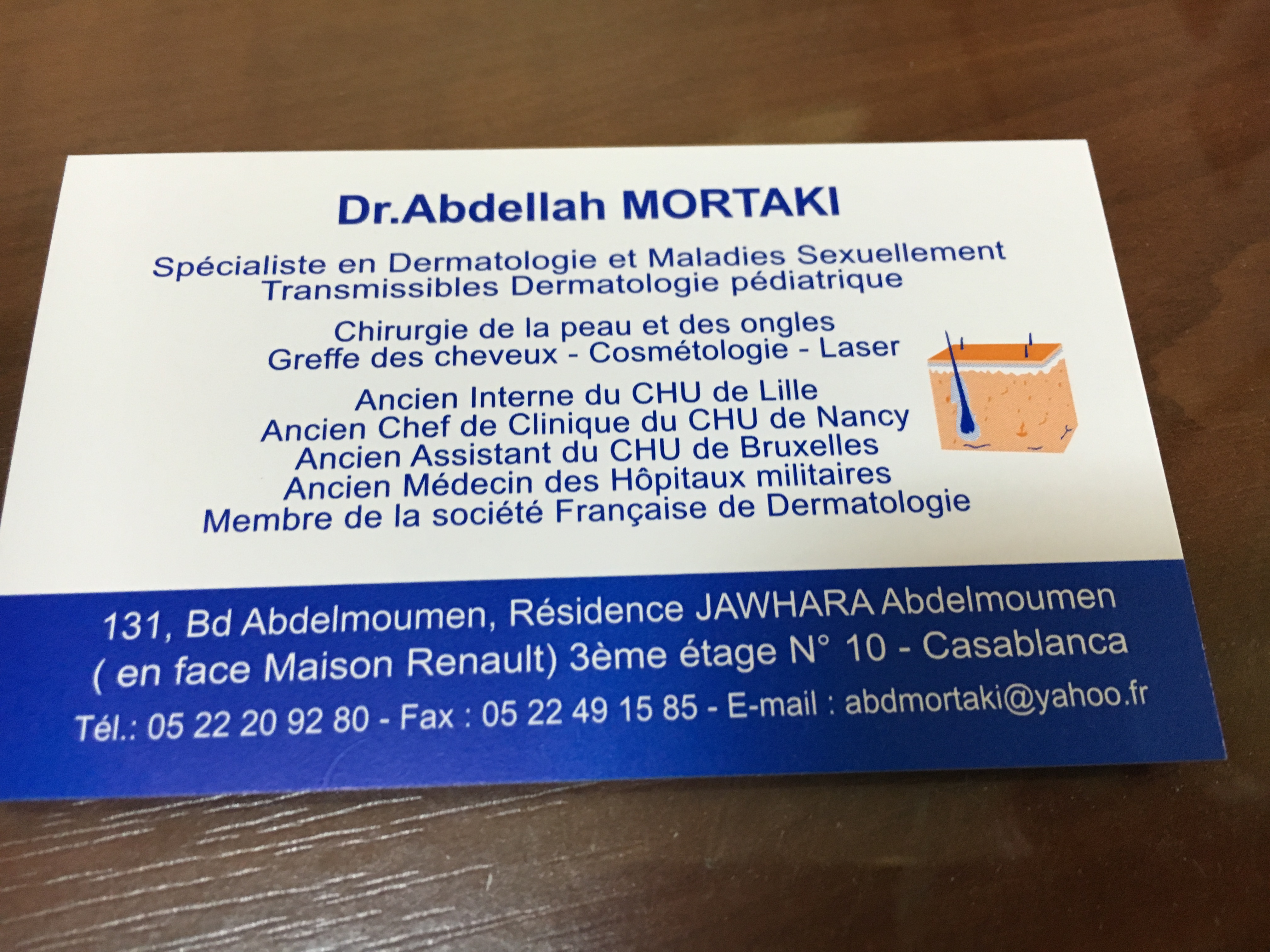 Dr Abdellah Mortaki Dermatologue à Casablanca
