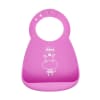 Silicone Bib with Crumb Catcher Pink