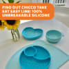 Silicone Bib with Crumb Catcher Blue