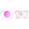 Soother:Physio Micro Silicone 0-2m Pink/Pl 2pc