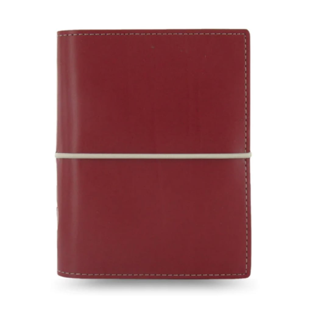 Organiseur Filofax Domino A5 Rouge - Agenda 2026, Avec Calendrier, Coutures Contrastées