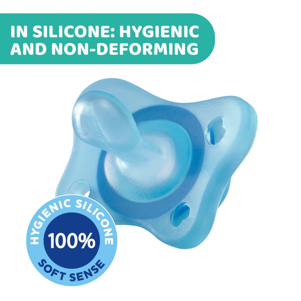 CHICCO Soother:Physio MiniSoft Blu Sil 2-6m 2pc - Main Image