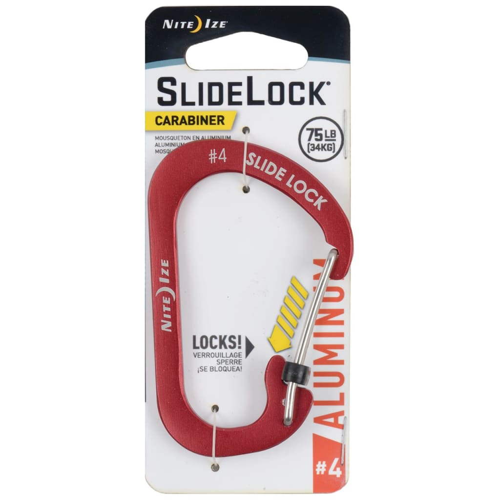 NITE IZE SlideLock Carabiner Aluminum #4 - Red