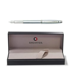 Sheaffer® 100 9306 Brushed Chrome Fountain Pen With Chrome trim - Fine