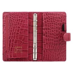 FILOFAX PERSONAL COMPACT CLASSIC CROC ORGANISER FUCHSIA