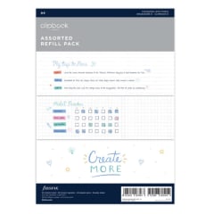 A4 CLIPBOOK REFILL ASSTD RULE/SQR/PLN