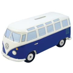 PEACE CAMPERVAN MONEY BOX BLUE