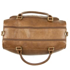 DOUBLE ZIP SATCHEL REDWOOD CHESTNUT