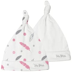SILLY BILLYZ GUMNUT BABYHAT 2PK FEATHERS