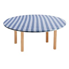 SILLY BILLYZ TABLECLOTH BLUE GINGHAM 120CM ROUND