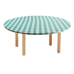 SILLY BILLYZ TABLECLOTH GREEN GINGHAM 120CM ROUND
