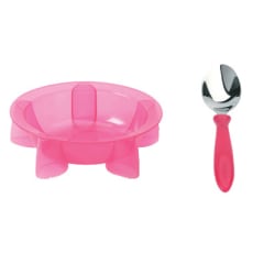 STEADYCO LETS EAT BOWL  SPOON PINK